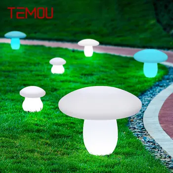 Уличные грибные газонные лампы TEMOU с дистанционным управлением, белые солнечные, 16 цветов, водонепроницаемые IP65 для украшения сада