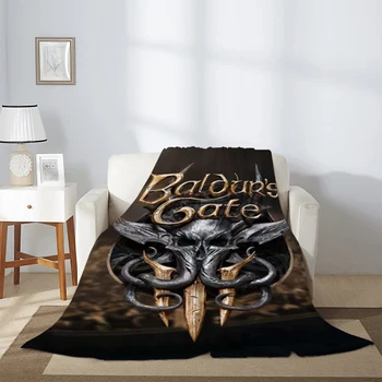 Baldur's Gate 3 Symbol, Одеяло на колени, диван, Зимняя игра, геймер, Пушистые Мягкие одеяла и накидки, Постельное белье из микрофибры, Теплый флисовый ворс для дома