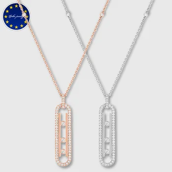 Ювелирные изделия французского люксового бренда из стерлингового серебра 925 пробы с бриллиантами, раздвижные подвески для женских ожерелий, модные и в паре с