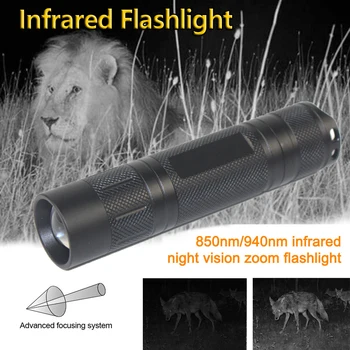 Светодиодный инфракрасный фонарик мощностью 5 Вт 850 нм 940 нм с регулируемым фокусом, масштабируемые ИК-охотничьи фонари 18650, водонепроницаемые приборы ночного видения