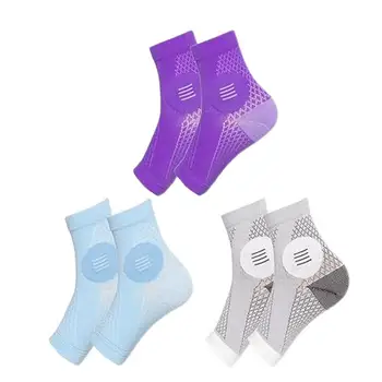Успокаивающие носки, 3 пары компрессионных носков без пальцев для путешествий, дышащие удобные носки для бега, рельефные спортивные носки для лодыжек