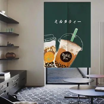 Чай с Молоком с Милым Мультяшным Рисунком, Японская Дверная Занавеска, Декоративная Перегородка Кухонного Дверного Проема, Бельевая Занавеска Для Спальни
