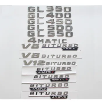 Хромированные Буквы На Багажнике Значки Эмблемы Наклейка для Mercedes Benz GL350 GL400 GL450 GL500 GL550 V8 V12 BITURBO 4MATIC