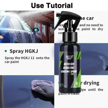 Керамическое покрытие HGKJ S6 для автокраски Crystal Wax Spray Наногидрофобный Жидкий Полимерный Олеофобный Уход за автомобилем от дождя