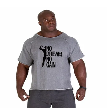 Новая брендовая спортивная одежда для фитнеса, мужские свободные футболки для бодибилдинга, хлопковая толстовка с коротким рукавом, спортивная одежда для фитнеса, топы для мужчин