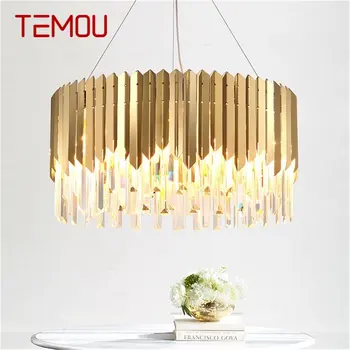 Подвесной светильник TEMOU в постмодернистском стиле, роскошный золотой светодиодный светильник, декоративный для домашней столовой гостиной.