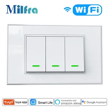 Milfra Wifi Switch IT Стандартные беспроводные переключатели для умного дома Модуль автоматизации 1/2/3 группы Голосовое управление приложением Tuya Smart Life