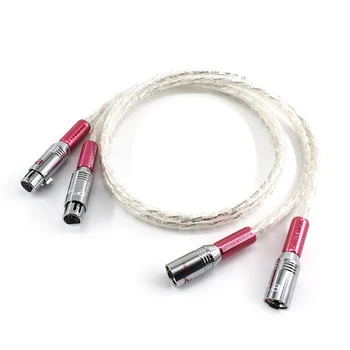 Пара 6N Серебристый Аудио-Видео кабель 1,5 М XLR Кабель Signature OFC Посеребренный XLR Красный Штекер AES/EBU Цифровой Аудиокабель