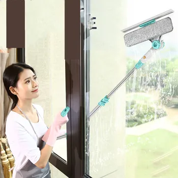 Выдвижной стеклоочиститель для окон с выдвижным шестом, устройство для мытья окон, щетка для пыли, двусторонний скребок для отжима стекла, Стеклоочиститель