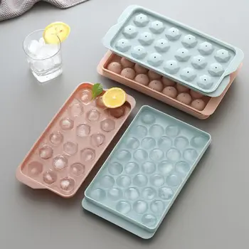 Новые круглые кухонные инструменты 3D, форма для кубиков льда, формы для поделок с крышкой, лоток для кубиков льда